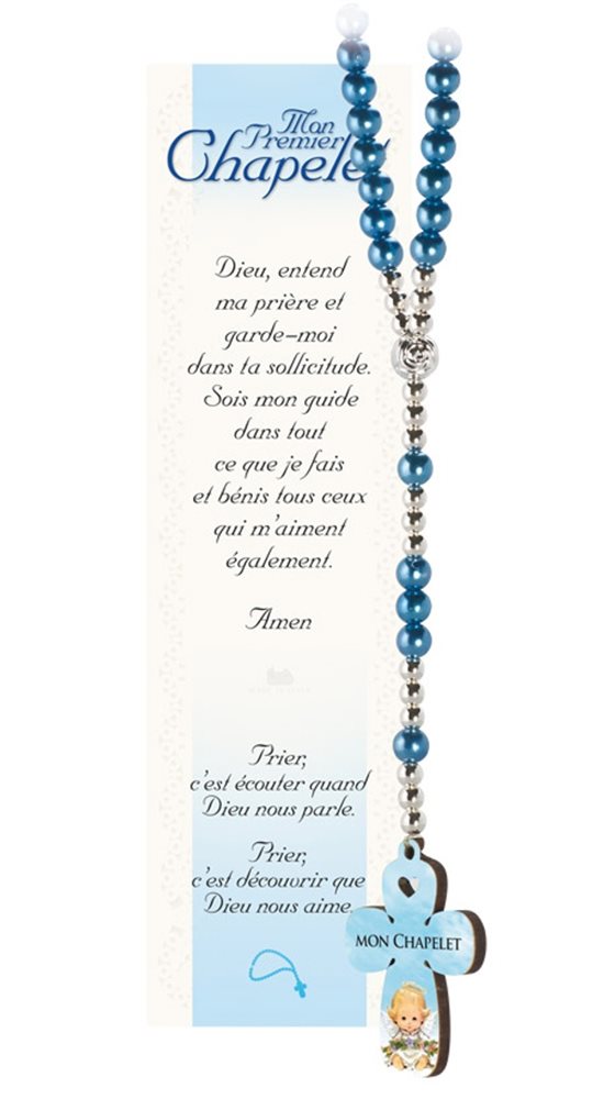 Lot de 12 chapelets de baptêe et de preière counion avec perles