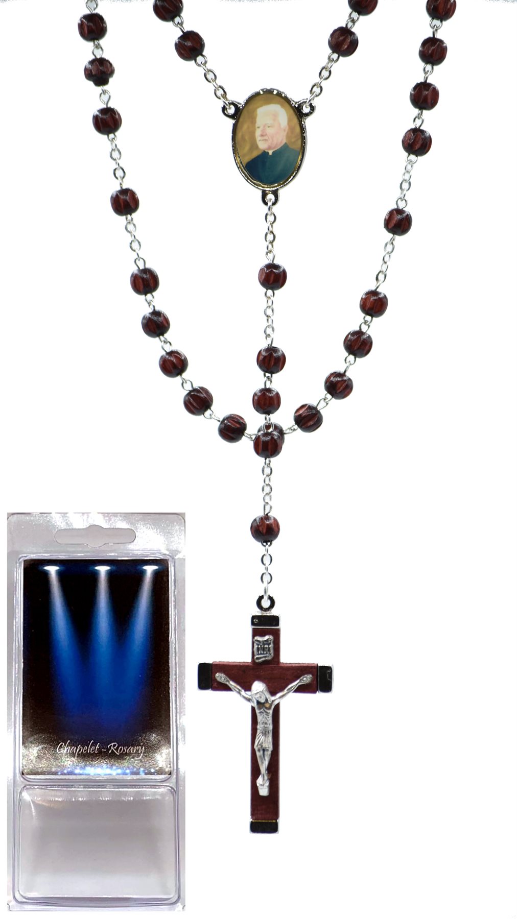 Chapelet rosaire Saint Benoît pour voiture - noir - MAISON HALLEUX SRL