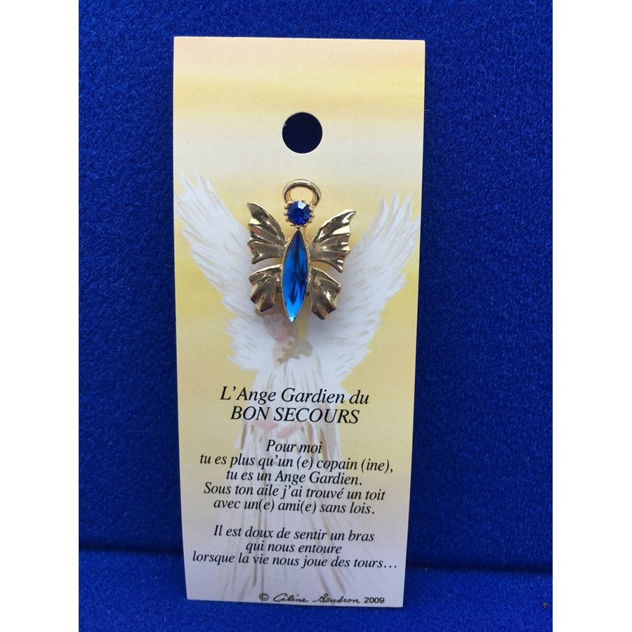 Lapel Pin Poem, Gardian Angel bon secours, French / ea