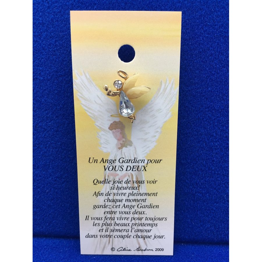 Lapel Pin Poem, Gardian Angel vous deux, French / ea