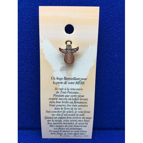 Lapel Pin Poem, Gardian Angel Funeral deuil,mère, French / ea