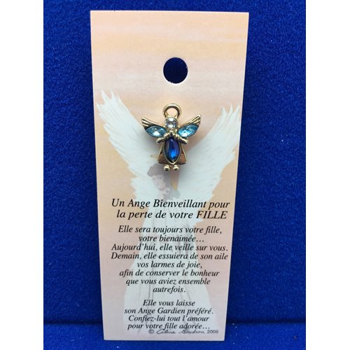 Lapel Pin Poem, Gardian Angel Funeral deuil, fille, French