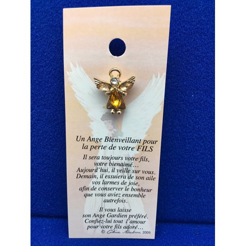 Lapel Pin Poem, Gardian Angel Funeral Bienveillant, French