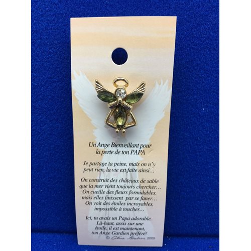 Lapel Pin Poem, Gardian Angel Funeral bienveillant, French