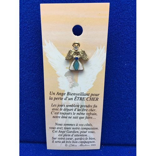 Lapel Pin Poem, Gardian Angel Funeral bienveillant, French