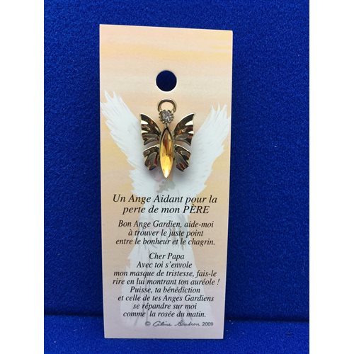 Lapel Pin Poem, Gardian Angel Funeral aidant, père, French