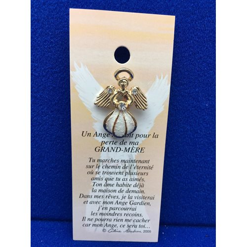 Lapel Pin Poem, Gardian Angel Funeral aidante, French / ea