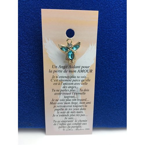 Lapel Pin Poem, Gardian Angel Funeral aidant, amour, French