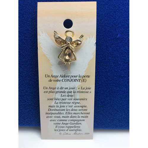 Lapel Pin Poem, Gardian Angel Funeral aidant, French / ea