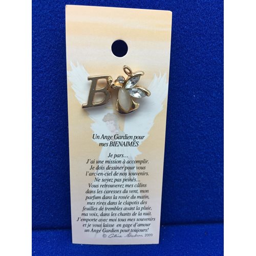 Lapel Pin Poem, Gardian Angel Funeral mes bien-aimés, French