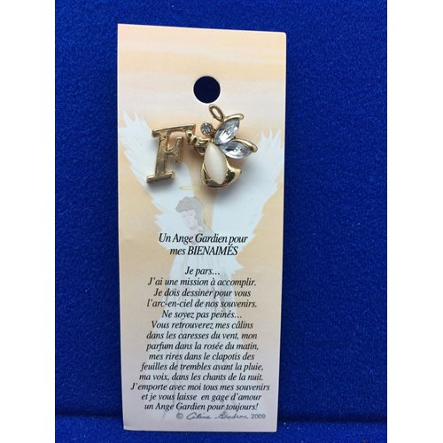 Lapel Pin Poem, Gardian Angel Funeral mes bien-aimés, French