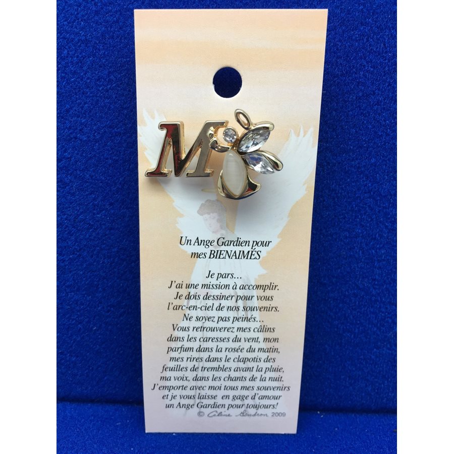 Lapel Pin Poem, Gardian Angel Funeral mes bien-aimés, French