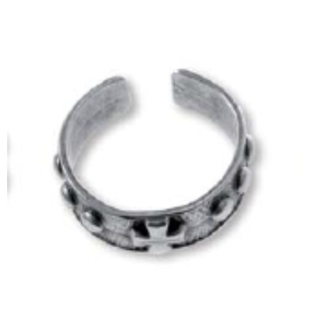 Decade Silver finish Rosary, Boy-Scout, Cross, Small