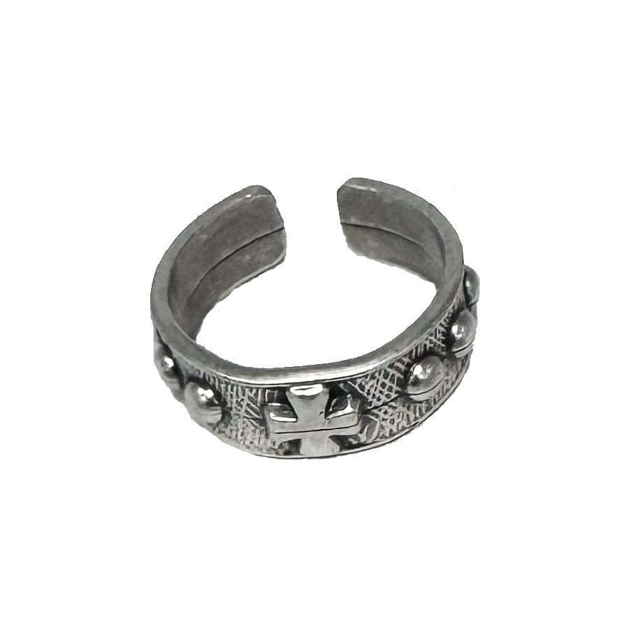Dizainier bague argenté croix, grand
