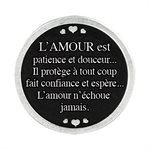 "Fleur" Pocket Token, Pewter, 1¼", French / ea