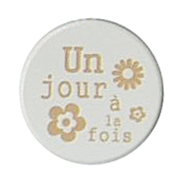 "Un jour..." Pocket Token, Porcelain, 1½", French / ea