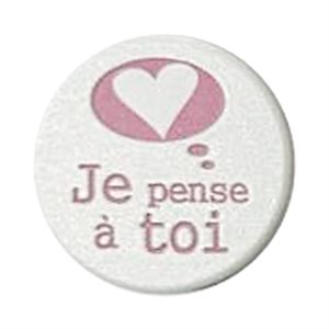 Jeton de poche, «Pense», porcelaine, 3,8 cm, Français / un