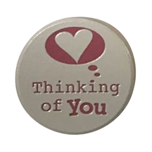 "Thinking" Pocket Token, Porcelain, 1½", English / ea
