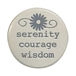 Jeton poche, « Serenity », porcelaine, 3,8 cm, Anglais / un
