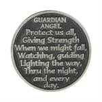 "Guardian Angel" Pocket Token, Pewter, 1¼"", English / ea