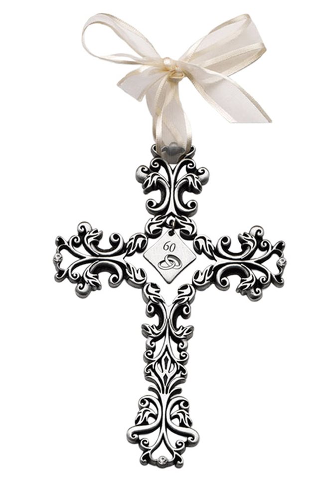 Crucifix 60 ième anniv. mariage, étain, 13 cm Crucifix 60 ième anniv. mariage, étain, 13 cm