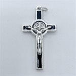 St. Benedict Cross 4 cm, silver  /  black enamel