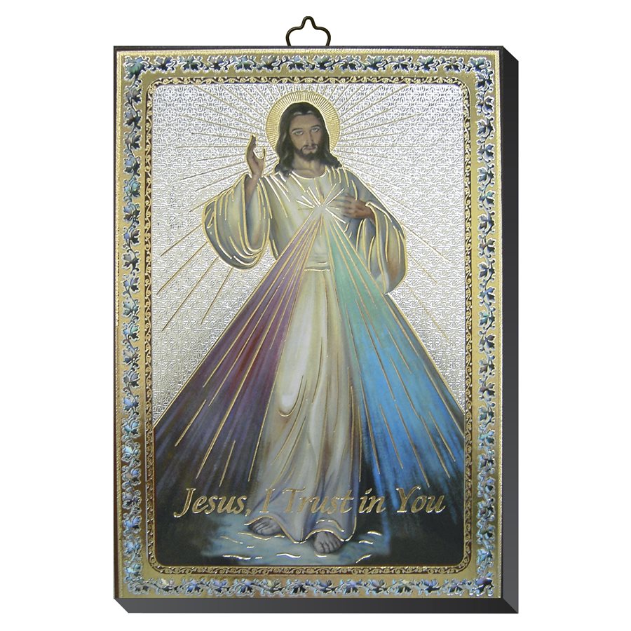 Plaque Divine Mercy, 4" x 5.5" (10 x 14 cm)