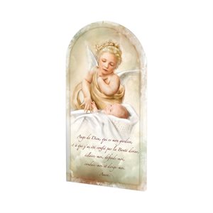 "Ange gardien & prières d'ange en duo" Icon, 7'' x 3, French