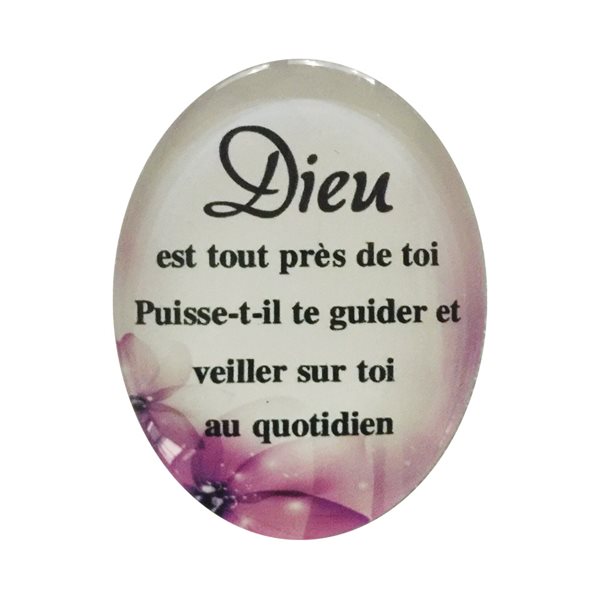 'Guider'' Oval-Shaped Gl. Magnet, 2.5 x 1.85", French
