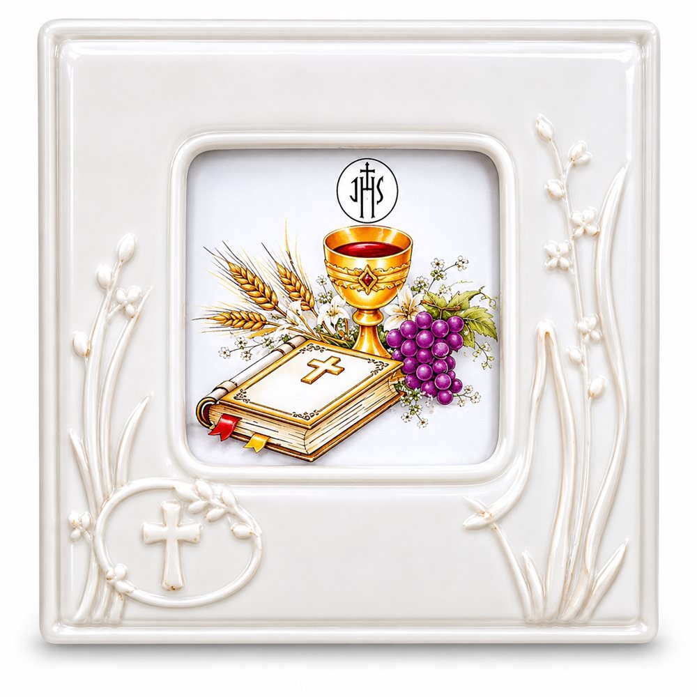 DRW Cadre Photo Première Communion Argenté - Format 10x15 Cm Ou 17x18 Cm