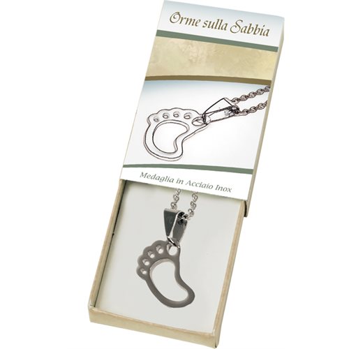 Box, Medal "Footprints", stainless steel