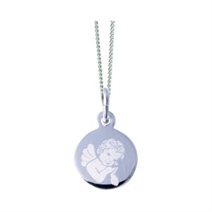 Boxed Silver-Finish "Angel" pendant, 0.5"