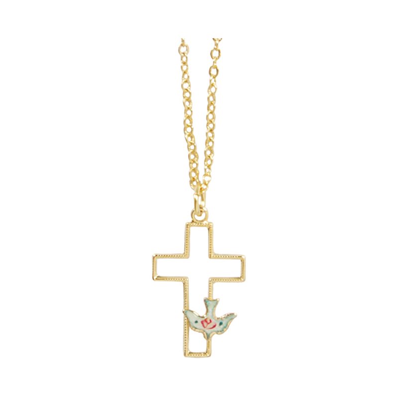 Boxed "Confirmation" White Dove Pendant, 18"