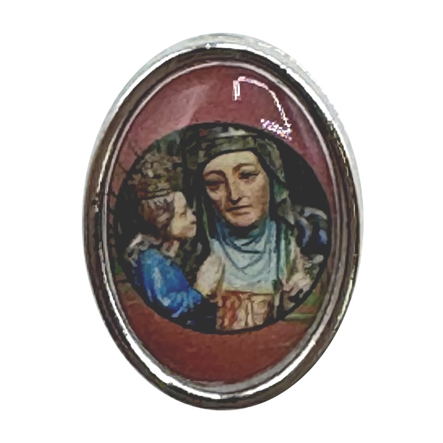 Saint Ann Lapel Pin, 3 / 4'', nickel