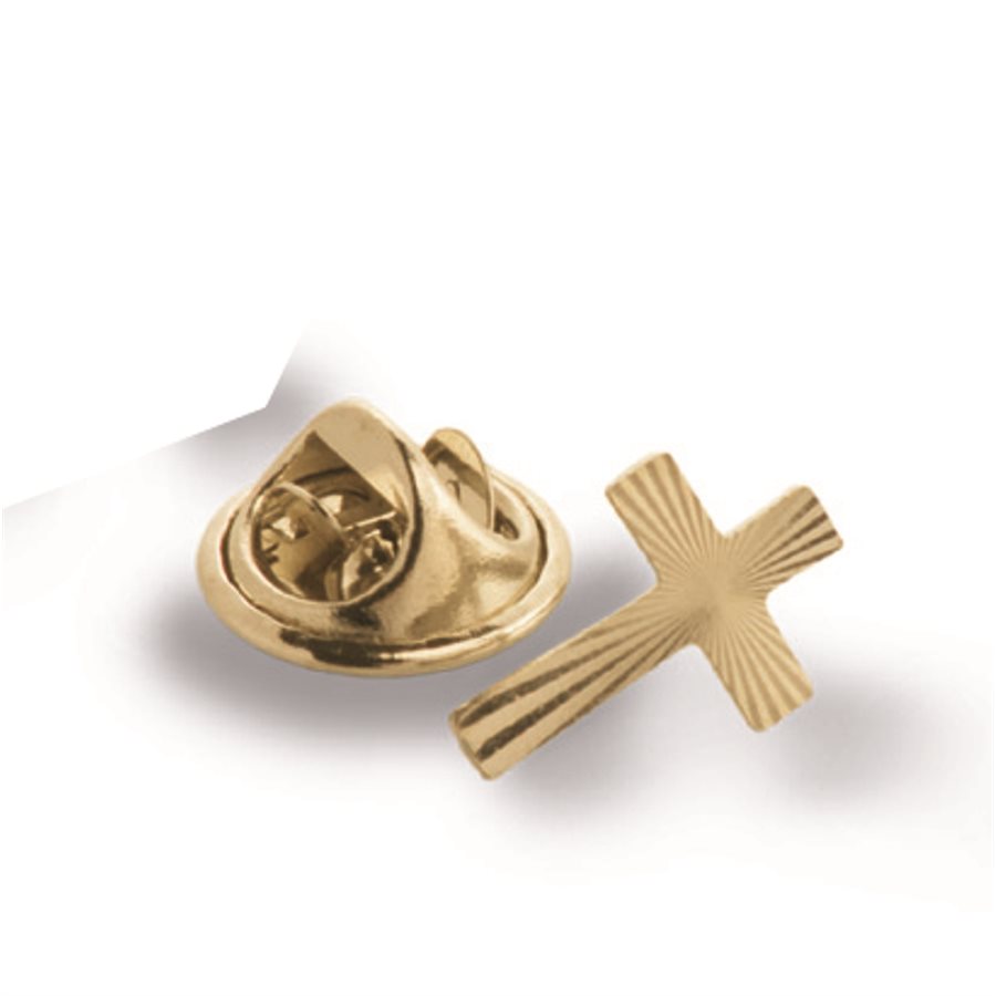'Cross'' Golden-Finish Metal Lapel Pin, 1,5 cm