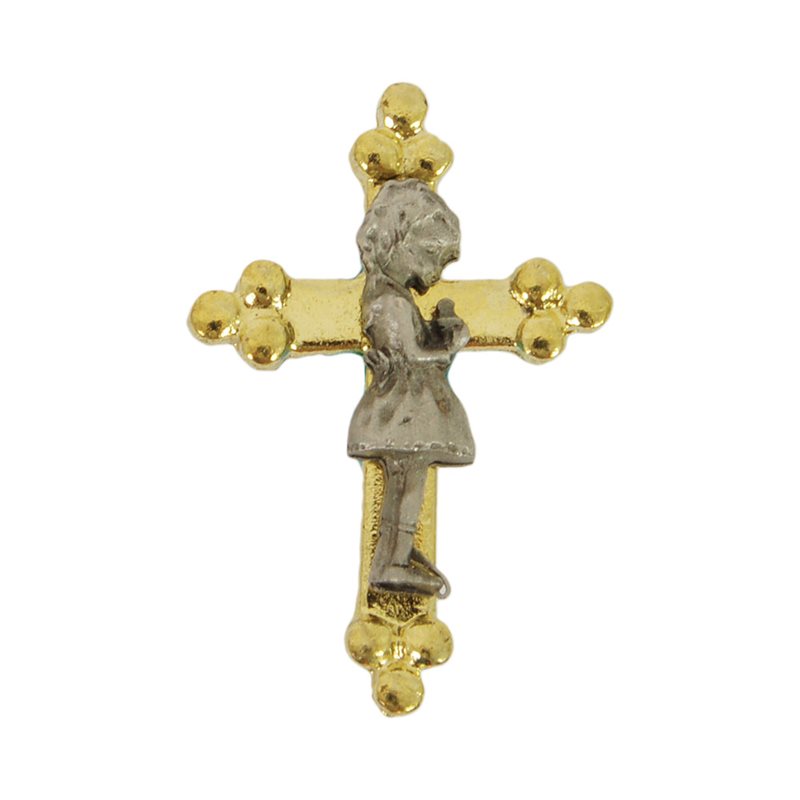 Épinglette « 1ère Communion » bicolore, pour fillette Épinglette « 1ère Communion » bicolore, pour fillette