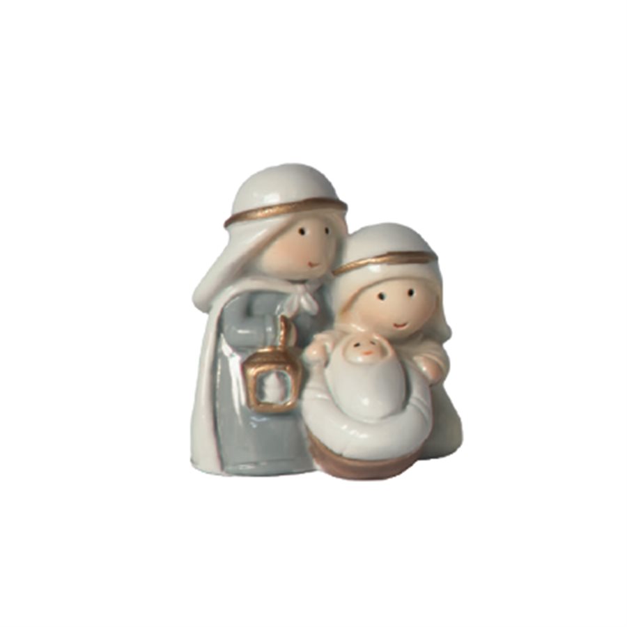 Holy family, resin hand painted, glossy effect,
