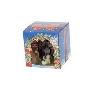 Holy family carboard crib, 3.5"