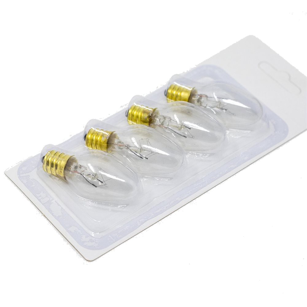 White bulbs on cardboard for night light / set of 4