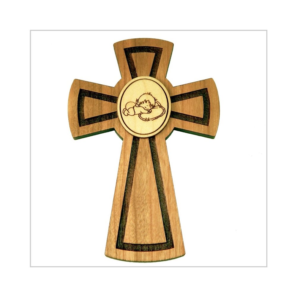 Baptismal Wood Cross 5.25" (13.3 cm)