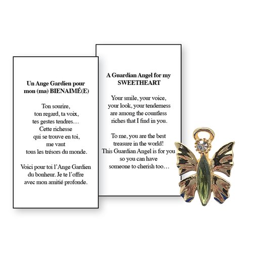 Lapel Pin Poem, Gardian Angel. Sweetheart, English