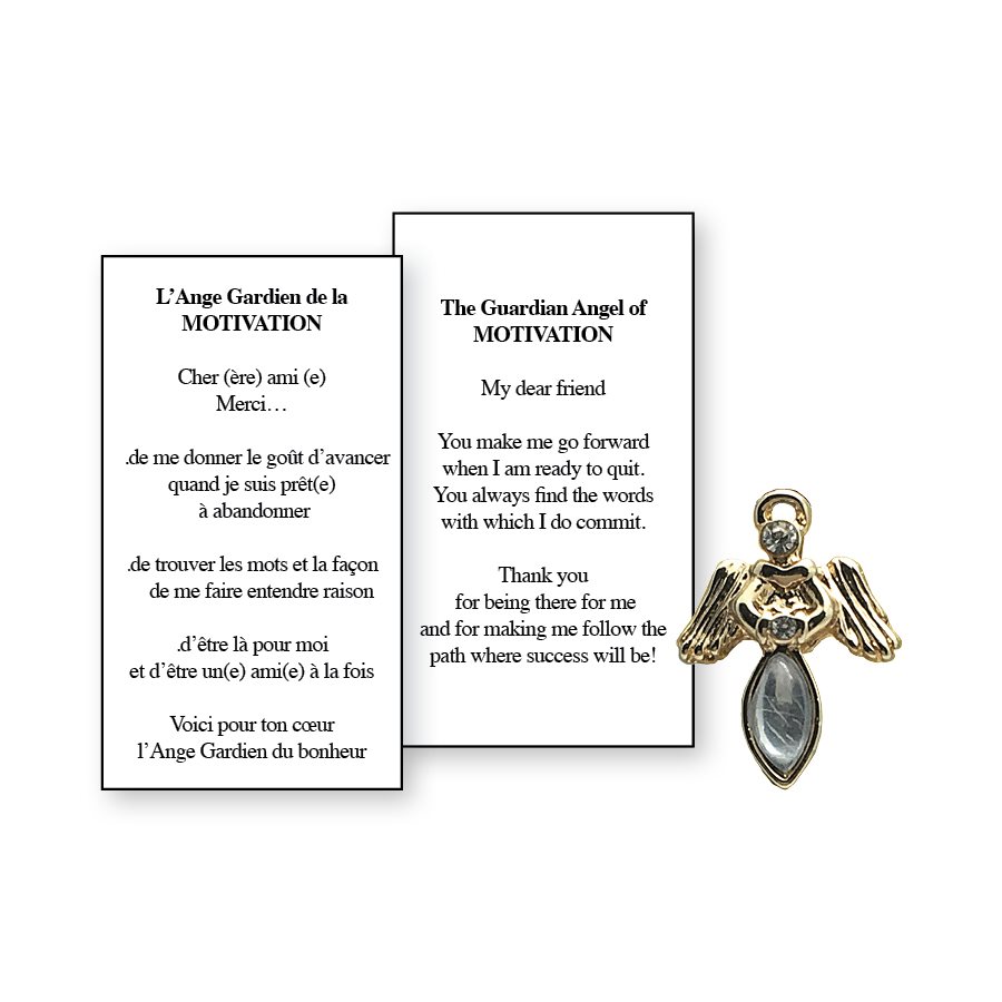 Lapel Pin Poeme, Ange Gardien motivation, Anglais