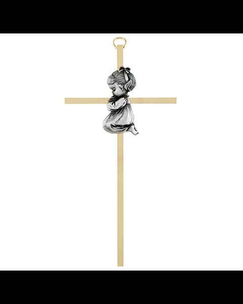 7" Brass Cross - Baby Girl