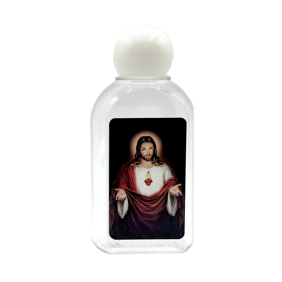Bouteille eau bénite Sacré Coeur Jésus, 4,5 cm x 9 cm
