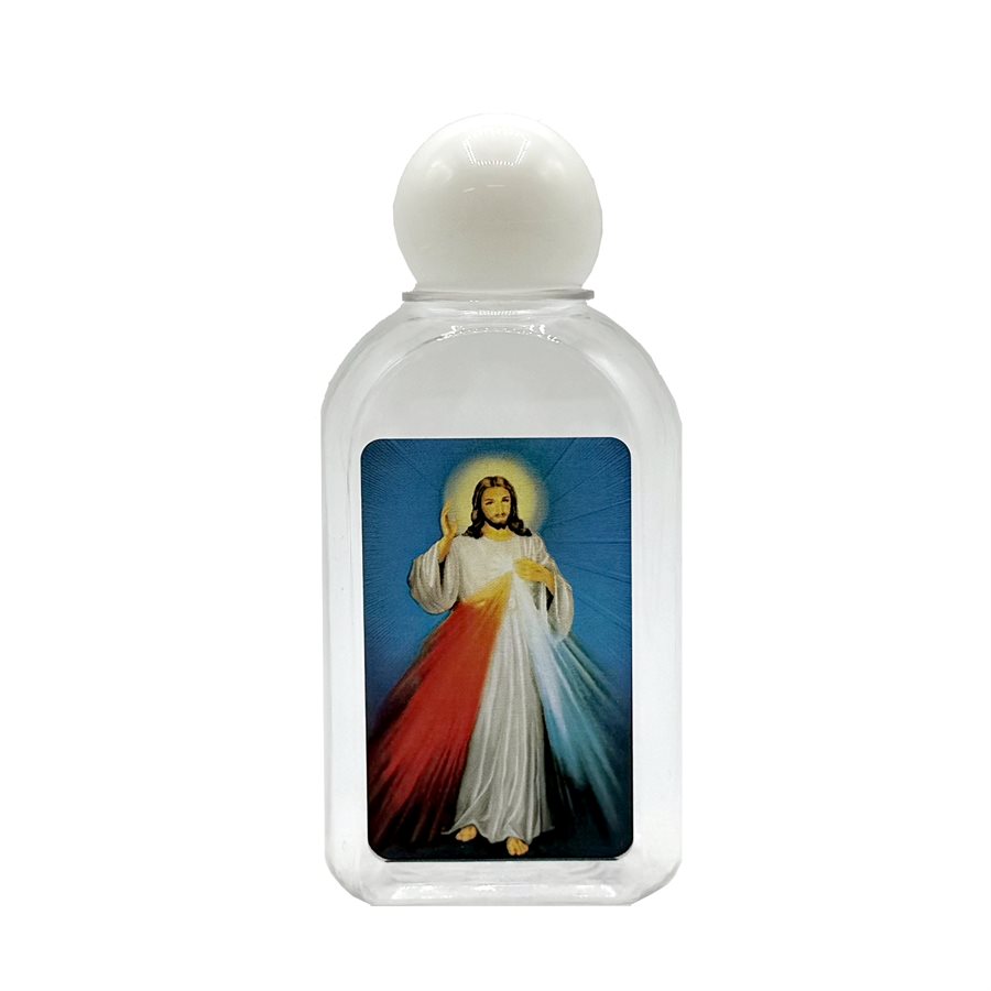 Bouteille eau bénite Christ miséricordieux, 4,5 cm x 9 cm