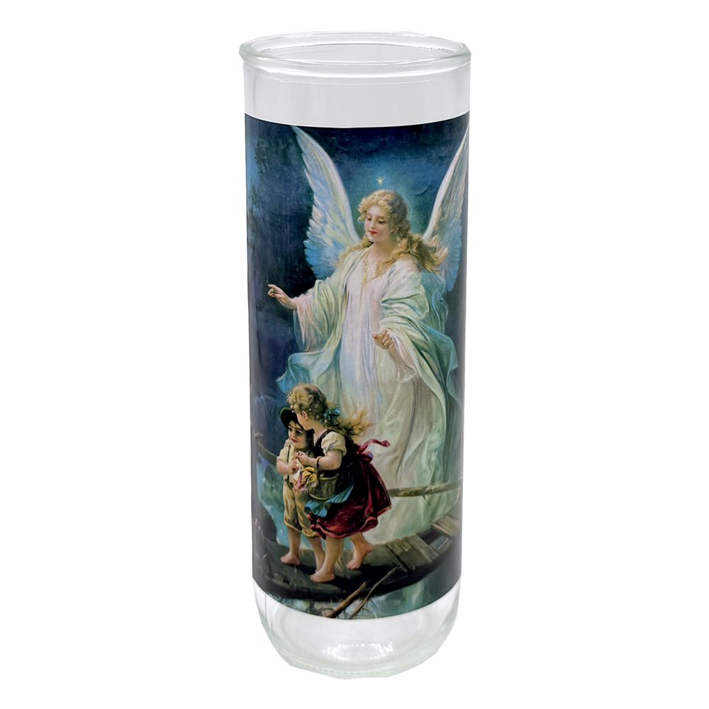 Guardian Angel Glass Nova Candle Holders, 3 x 8¼" / un