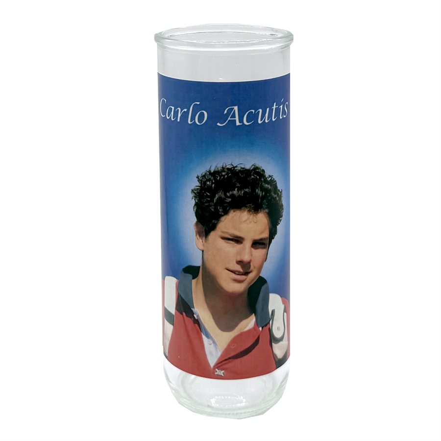 Carlo Acutis Glass Nova Candle Holders, 3 x 8¼" / un
